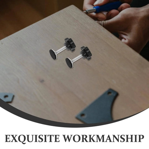 Star Handle Pressure Plate Adjustment Screws With Washers And Nuts, M8 Threaded Clamping Knobs, 4 Pack on wooden surface
