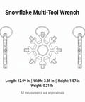 Diagram of Snowflake-Shaped Compact Multi Tool Wrench for Eyewear, Bike, and Camping Repairs, Metal EDC Hex Key Set