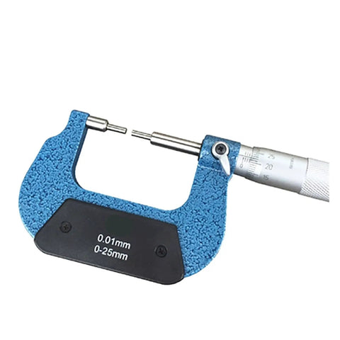 Digital Caliper, Groove Micrometer 0-25-50-75mm Thread Outer Diameter with blue finish, measuring 0-25mm clearly visible.