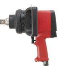 Pro Power One Inch Drive Air Impact Wrench Featuring Lightweight Aluminum Body, side view showcasing handle and mechanism.