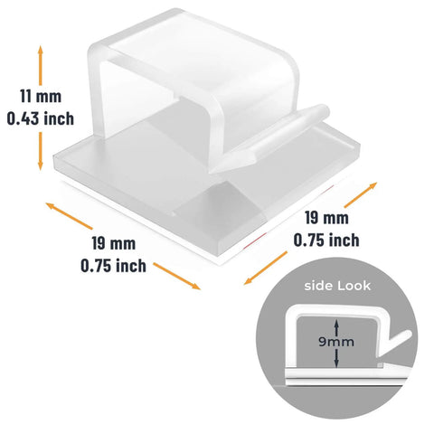 R Shape Cable Clips With Super Strong Self Adhesive For TV And PC Cables Clear Wire Organizer Clips 40 Pack To Keep Cords Neat And Tidy No Fuss Easy Removal Without Surface Damage