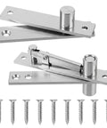 Rock Solid Stainless Steel Hidden Door Hinges Heavy Duty Pivot Hardware with Smooth Rotation, screws included.