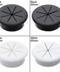 Heavy Duty 20 Piece Desk Cable Grommet Kit With Rubber Ring Inserts For Furniture Wire Hole Covers To Keep Cords Tidy Organized And Clutter Free, black and white 50mm 60mm sizes