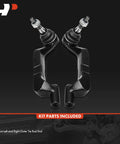 Front Outer Tie Rod End For AWD Chrysler 300 2011 Through 2023, Dodge Challenger 2017 Through 2019 And 2020 Through 2023, Charger 2011 Through 2023, Fits Front Outer Left And Right, Driver And Passenger Side, Replaces Worn Ends To Stop Uneven Tire Wear. Pair of black metal front outer tie rod ends