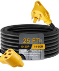 25 Foot Plug And Play Electric Vehicle Charger Adapter Nema 10 30p To Four Prong 14 50r Female Power Extender Cord beside coils