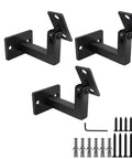 Set Of 3 304 Stainless Adjustable Handrail Brackets For Stair Rails Beefy Heavy Duty Wall Mounts Black Finish Built