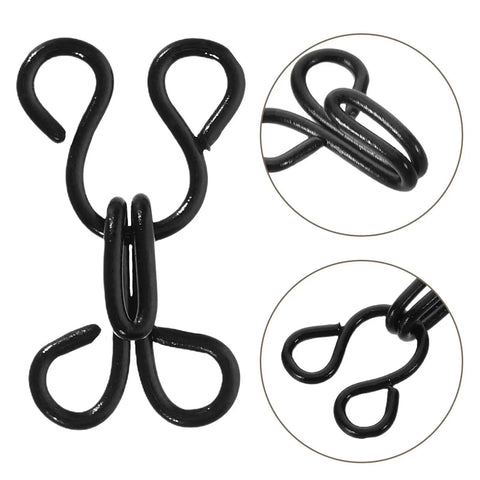 Invisible Hook And Eye Latch Sewing Kit For Easy Quick Clothing Fixes 22mm Black Fasteners 100 Pcs Multipurpose Bra Underwire And Pant Hook Replacements Closures And Clasps For Garments And More, black hook-and-eye fastener close-up