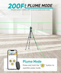 360 Degree Self Leveling Laser Level With Bluetooth Remote Control 200 Ft Outdoor Range Green Cross Line on tripod indoors