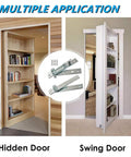 Heavy Duty Door Pivot Hinges For Wood Doors 360 Degree Hidden Door Hinge For Secret Doors Stainless Steel Invisible Pivot Hinge For Bookshelf Bookcase Doors Durable Pivot Hardware installed on bookshelf and swing doors