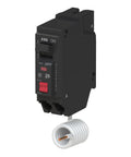 Built Tough 20 Amp Single Pole GFCI Circuit Breaker With Plug On Pigtail Wire For Quick Load Center Installation and Heat Resistant Ground Fault Protection.