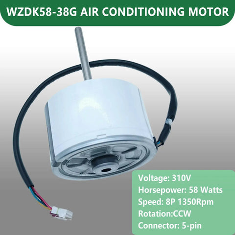 Brushless DC Air Conditioning Motor 310V 58W 1350RPM CCW With Five Wires Replacement For Midea Inverter Indoor Units Plug And Play Easy Install Fits WZDK58 38G SIC 55CVL F159 ZKFP 58 8 1 5