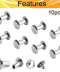 Killer 10 Pack M3 X 6mm Chicago Screws In 304 Stainless Steel Binding Posts Made Tough For Leathercraft DIY Gear with shine.