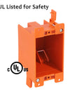 Three Pack Single Gang Electrical Outlet Box 14 Cubic Inch Old Work Box UL Listed Thermoplastic Construction With Built In Cable Clamps