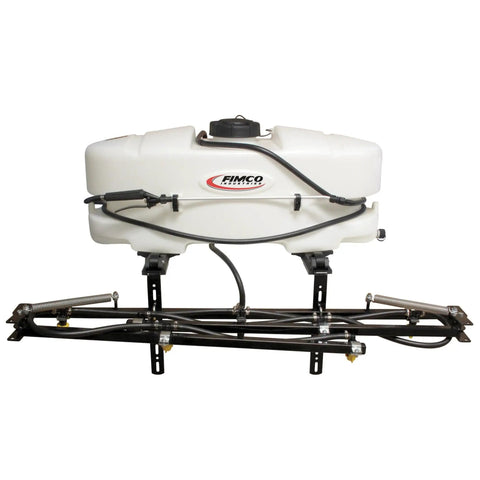 ATV Sprayer With 25 Gallon Tank, 2.4 GPM Flow, 60 PSI, Folding 7 Nozzle Boom, UV-Resistant Plastic Tank, 15 Ft Hose, side view