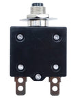 Top Shelf 30Amp 1 Pole Thermal Circuit Breaker With Push Reset Switch For 250V AC And 50V DC Industrial Panels front view showing terminals.