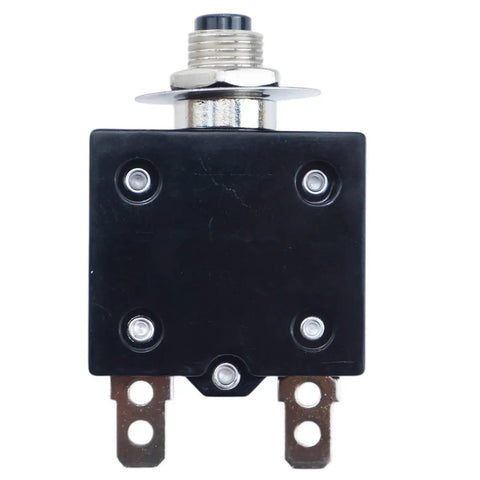 Top Shelf 30Amp 1 Pole Thermal Circuit Breaker With Push Reset Switch For 250V AC And 50V DC Industrial Panels front view showing terminals.