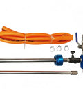 Heavy Duty Coolant Blending Mixer With Inline Automatic Mixing Capability And Adjustable Control for Machinist And Cnc Shops, featuring orange hose and secure clamps.