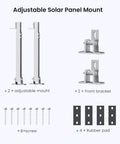 Adjustable Tilt Mount Brackets For Solar Panels Aluminum Alloy 15 Degree To 30 Degree Tilt Fits 50 To 400W Panels Roof RV Boat Kit