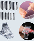 Poly Extension Gel Nail Kit With Slip Solution And Dual Builder Forms For A Home Mani, Includes Three 15ml Gels In Clear White Pink
