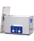 Top Notch Dk Sonic 30L Ultrasonic Cleaner 600W For Parts Carburetor Circuit Board Engine Deep Cleaning With Adjustable Power And Five Modes Heat Function For Spotless Results On Dirty Gear in stainless steel with control panel.