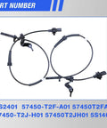 Front Abs Wheel Speed Sensor 2 Pcs Built Tough Kit For 2013 2017 Honda Accord And 2015 2020 Acura TLX visible part numbers and connectors.