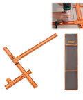 Runs Slick 50 Inch Circular Saw Guide Rail Kit Crafted From Heavy Duty Aluminum Alloy shown with accessory pouch and installation.