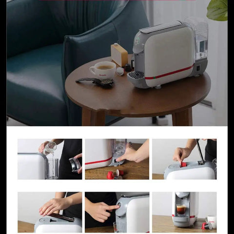 Compact Capsule Espresso Machine For Home Or Office, 20 Bar Pressure, 500ml Water Tank, Capsule Waste Bin For Ten To Twelve Pods