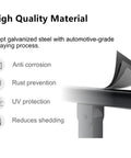 High quality materials of Heavy Duty Two Pack Galvanized Steel Handrails For Outdoor Steps Rust Resistant Black round safety rails.