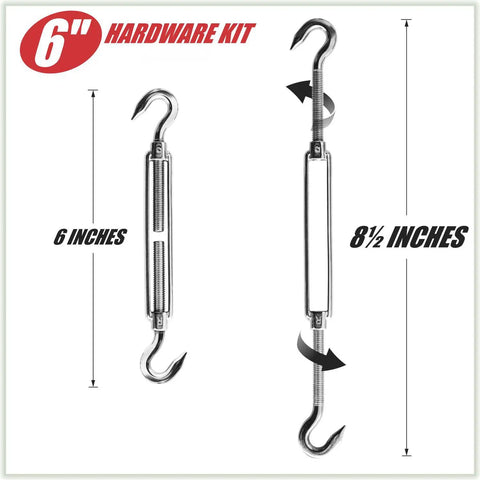 6-inch turnbuckles for Winch Kit For Rectangle And Square Sun Shade Sails Canopy with Easy Tensioning