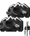Badass Ski And Snowboard Wall Mount Two Pack With Non Slip Grips That Lock Down Your Winter Boards Securely For Garage Organization And Sweet Space Saving Storage Solutions showcasing black wall mounts and poles.