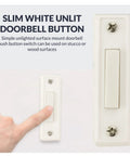 Unlighted Surface Mount Doorbell Button White 1 Pack Replacement Button For Stucco Or Wood Easy Install No Drilling Required Wiring Not Included Works With Most Door Chimes No Brainer Setup, white plastic doorbell button on wall