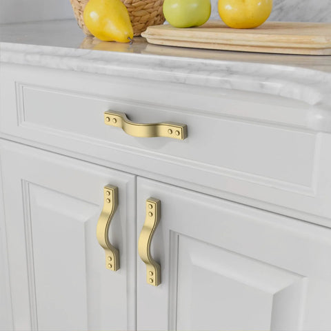Brushed Gold Cabinet Pulls Set With 3 Inch Hole Center Spacing 76mm Kitchen Cabinet Handles For Cabinets And Cupboards Drawer Pulls Hardware