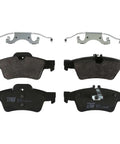 Beefy Disc Brake Pad Set For Mercedes Benz E350 2010 To 2016 E550 2010 To 2014 S550 2010 To 2013 CLS550 2012 To 2018 CLS400 2015 To 2017 OE Quality Replacement Pads TRH1424 displayed with hardware