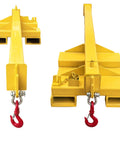 3 Ton 6600 Lb Forklift Mobile Crane With Adjustable Telescopic Jib Boom shown from multiple angles with heavy-duty hooks.