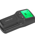 Eujgoov Stud Finder Wall Scanner 5 in 1 Detector with HD LCD Display shown in angled view with a green screen.
