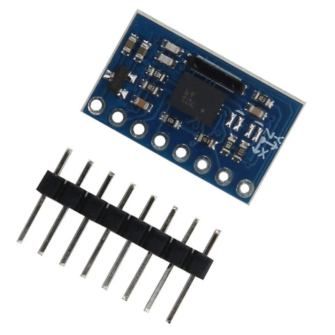 Nine Axis BNO055 Sensor Module With 3 Axis 12 Bit Accelerometer And 16 Bit Gyroscope Flexible Output For Accel Gyro And Magnetic Data Pro Grade Motion Sensor For Smartphones And Wearable Devices blue PCB with header pins
