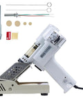 100W Vacuum Solder Sucker Gun With Adjustable Temperature And Dual Air Pump displayed with accessories for electronics repair.