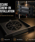 Slick Half Width Mac Mini Rack Mount For 10 Inch Server Cabinet Secure Screw In Bracket For Home Lab Network Setup showing secure screw-in installation.