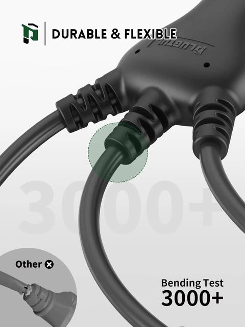Outdoor Extension Cord With One To Three Outlet Splitter Built Tough All Weather 16 Gauge Three Conductor SJTW Waterproof Cable
