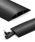 Close-up of 6 Ft Floor Cord Cover Cable Protector For Office Home And Outdoor Use Heavy Duty PVC Wire Channel Hider To Hide Extension Cords
