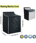 2 Pack Waterproof Washer And Dryer Covers For Front Load Machines With Zipper Design Easy To Use Dustproof Black 29 By 28 By 43 Inch