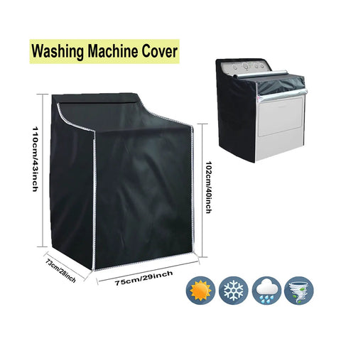 2 Pack Waterproof Washer And Dryer Covers For Front Load Machines With Zipper Design Easy To Use Dustproof Black 29 By 28 By 43 Inch