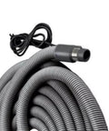 Current-Carrying Crush-Proof Central Vacuum Hose With Swivel Handle, 30 Foot Length, dark gray vinyl over wire construction