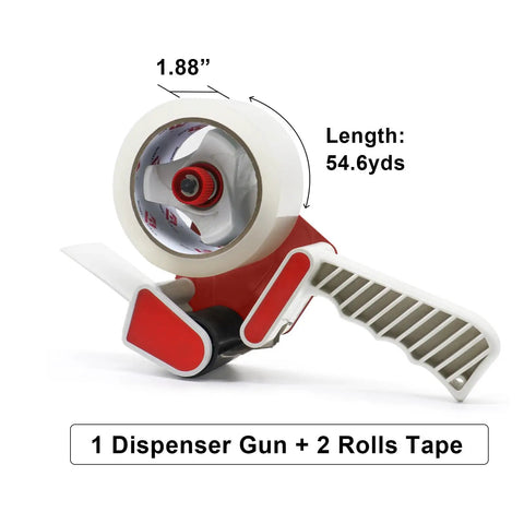 Heavy Duty Packing Tape Dispenser With Clear Shipping Rolls Quick Release Tape Gun Features Comfort Grip And Smooth Glide Action Makes Taping Boxes A Total Breeze Daily