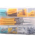 100 Pieces Plastic Drywall Anchors With Screws Kit For Hanging Self Drilling No Prep Install Wall Plug Anchor Set in organizer case
