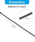 16 Inch Black Heavy Duty Zip Ties 100 Pack 200 Lbs showing size dimensions of 400mm and 0.35 inch width