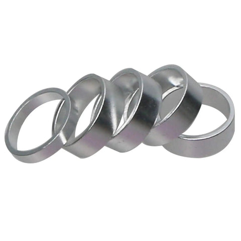 1 Inch Bicycle Handlebar Stem Spacer 25.4mm Alloy Aluminum Fork Headset Spacer 5mm 10mm Silver for Fixed Gear City Bikes