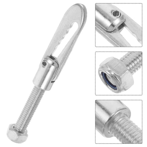 Rock-Solid Alloy Trailer Locking Pin With Long Screw For Secure Hitch Connector, heavy-duty t-shaped fastener in silver.