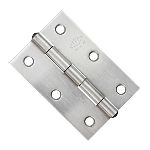 Universal Door Hinges With Soft Close Dampers, Stainless Steel 1.5 2 3 4 Inch showing top view with visible screw holes