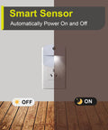 Six Pack Plug In LED Night Lights With Dusk To Dawn Sensor showing auto on off feature in white wall outlet